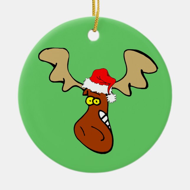 Ornamento De Cerâmica Alces do Natal (Frente)