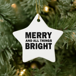 Ornamento De Cerâmica Alegre e Tudo Brilhante Estrela de Natal Moderna