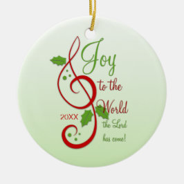 Ornamento De Cerâmica Alegria à canção de natal cristã do Natal do mundo