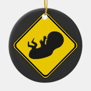 Ornamento De Cerâmica Alerta: Fetus Ahead!