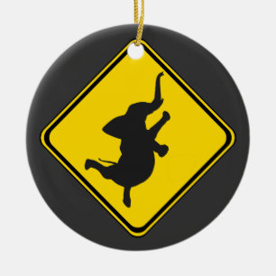 Ornamento De Cerâmica Alerta: Xing Elefante Dançante!