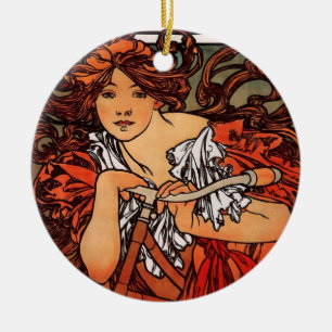 Ornamento De Cerâmica Alfons Mucha Perfecta