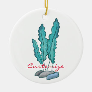 Ornamento De Cerâmica Algas Azuis Algas Thunder_Cove