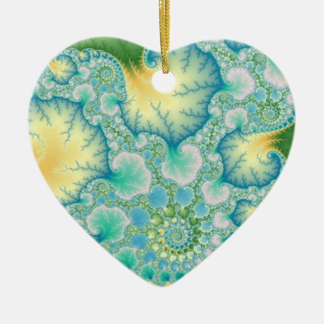 Ornamento De Cerâmica Algas - Fractal (Frente)