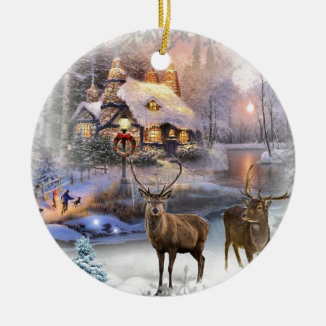 Ornamento De Cerâmica Algodão de inverno de inverno (Frente)