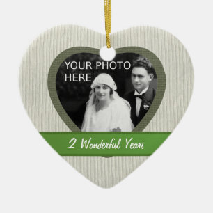 Ornamento De Cerâmica "Algodão" Olhe o segundo Casamento de Aniversário