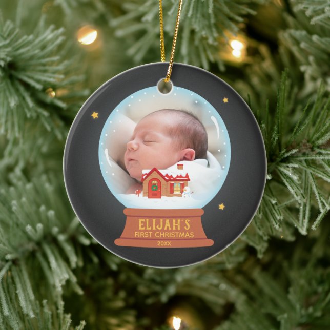 Ornamento De Cerâmica Algodão Snowman Globe Bebês 1rua Natal (Árvore)