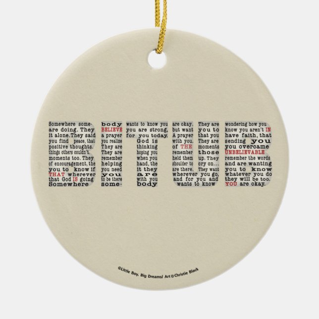 Ornamento De Cerâmica Alguém em algum lugar (BITUB) (Frente)