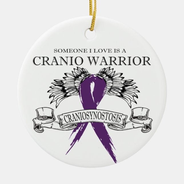 Ornamento De Cerâmica Alguém que amo tem Cranio (Frente)