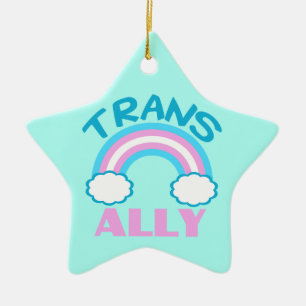 Ornamento De Cerâmica Aliado do Transgender