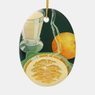 Ornamento De Cerâmica Alimentos Saudáveis Vintage, Bebidas, Café da Manh