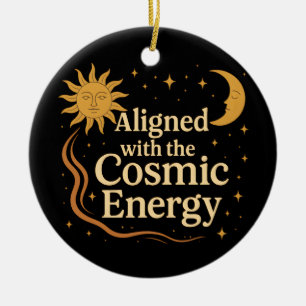 Ornamento De Cerâmica Alinhado com a Energia Cósmica Boho Celestial
