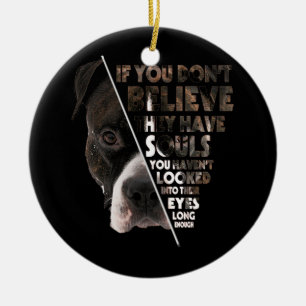 Ornamento De Cerâmica Alma Pitbull Eu Amo Cachorro Pitbull Eles Têm Alma