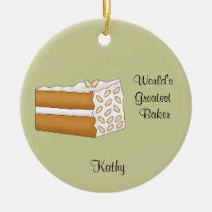 Ornamento De Cerâmica Almond Cake Christmas Ornament
