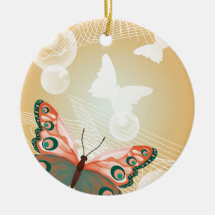 Ornamento De Cerâmica Aloha Hawaiian Butterfly Love Art Destinage