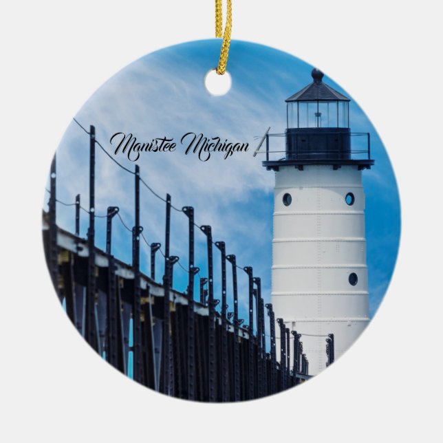 Ornamento De Cerâmica Along Manistee (Frente)