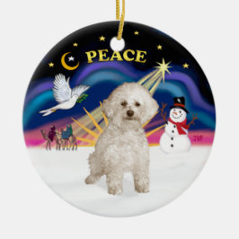 Ornamento De Cerâmica Amanhecer de Natal - Bichon Frise 9