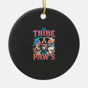 Ornamento De Cerâmica Amante de Cachorro Minha Tribo Tem Patas