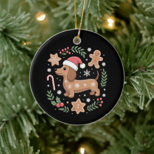 Ornamento De Cerâmica Amante de cachorro salsicha de gengibre Dachshund