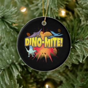 Ornamento De Cerâmica Amante de Dinossauros Dinamite Dino-mite Trocadilh