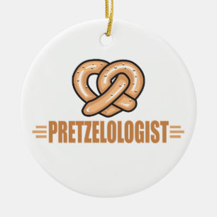 Ornamento De Cerâmica Amante engraçado do pretzel