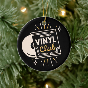 Ornamento De Cerâmica Amantes de discos de vinil analógico