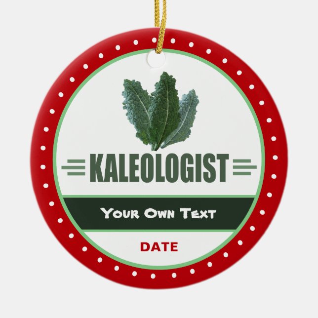 Ornamento De Cerâmica Amantes engraçados do Kale (Frente)