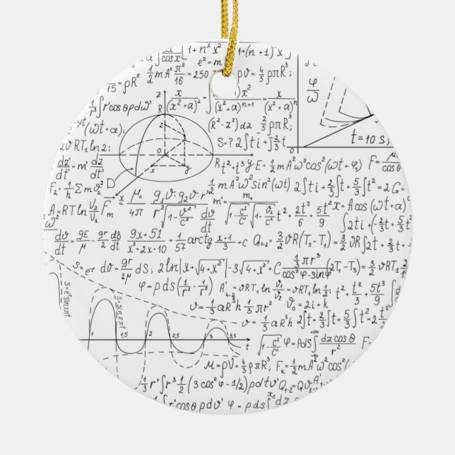 Ornamento De Cerâmica Amantes Matemáticos, Fórmula de Matemática, Geek d (Frente)