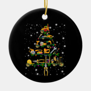 Ornamento De Cerâmica Amantes Mecânicos   Árvore de Natal Mecânica