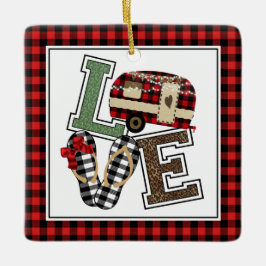 Ornamento De Cerâmica Amar acampando Chinelos modernos de Natal