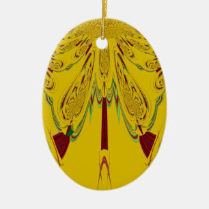 Ornamento De Cerâmica Amarelo