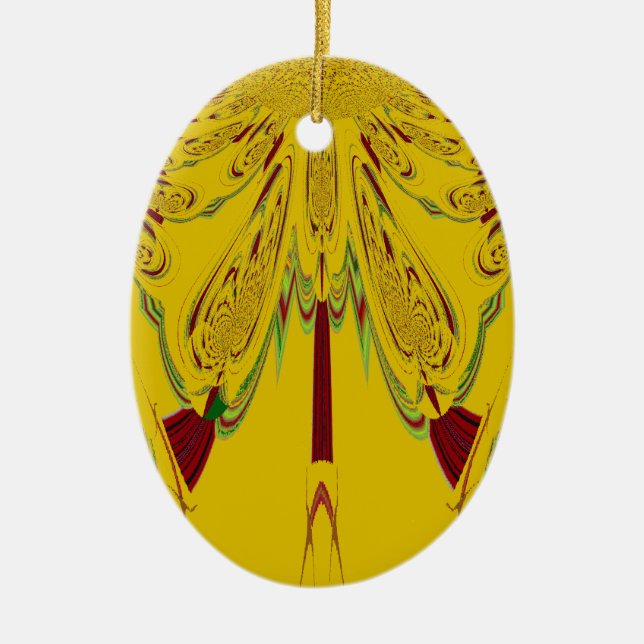 Ornamento De Cerâmica Amarelo (Frente)