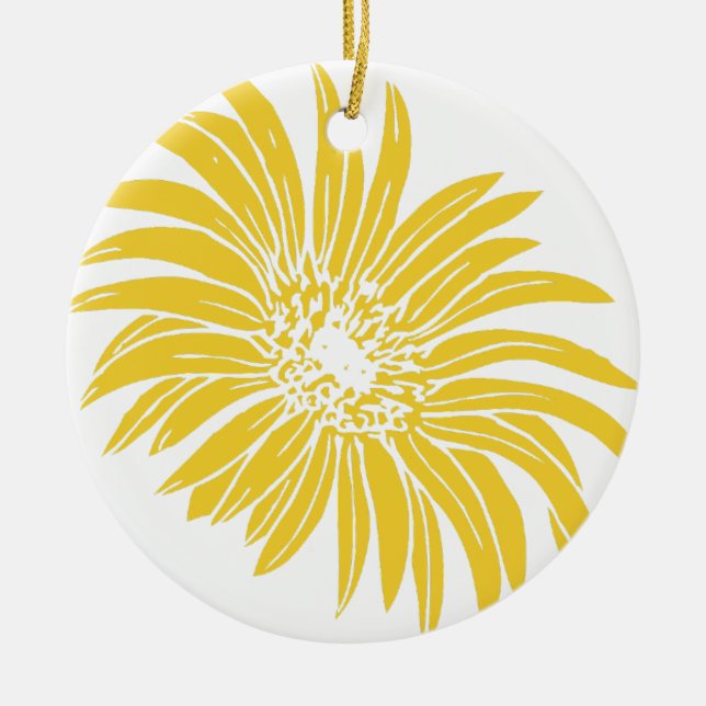 ORNAMENTO DE CERÂMICA AMARELO (Frente)