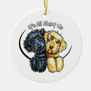 Ornamento De Cerâmica Amarelo preto IAAU de Labradoodles