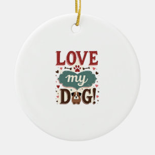 Ornamento De Cerâmica Ame Me Ame Meu Cachorro Vintage Impressão de Pata 