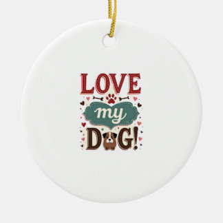 Ornamento De Cerâmica Ame Me Ame Meu Cachorro Vintage Impressão de Pata 
