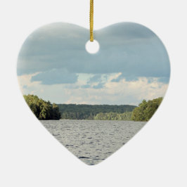 Ornamento De Cerâmica Ame o Lago Ornament