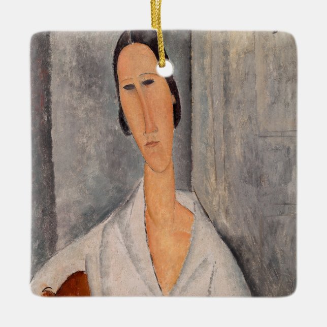 Ornamento De Cerâmica Amedeo Modigliani - Madame Hanka Zborowska Lening (Frente)