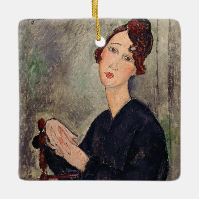 Ornamento De Cerâmica Amedeo Modigliani - Retrato de Dedie Hayden (Frente)