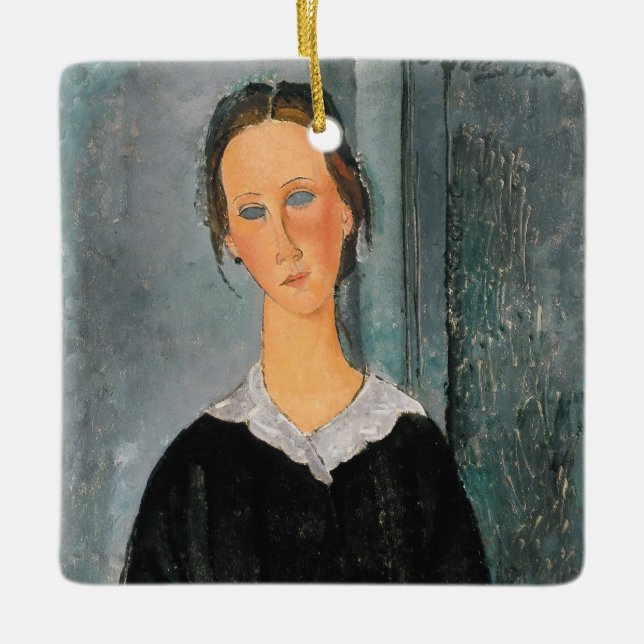 Ornamento De Cerâmica Amedeo Modigliani - Servant Girl (Frente)