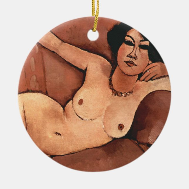 Ornamento De Cerâmica Amedeo Modigliani Woman Em Um Sofá (Frente)