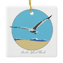 Amelia Island, Flórida Sea Gull voando sobre Praia