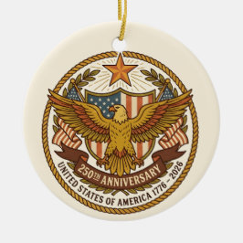 Ornamento De Cerâmica America 250th Anniversary USA 250th Ornament