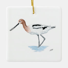 Ornamento De Cerâmica American Avocet