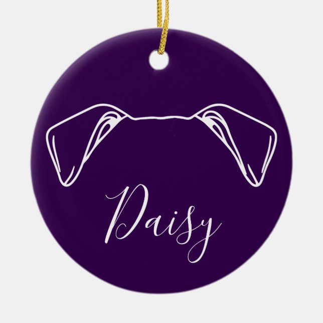 Ornamento De Cerâmica American Bulldog Ornament (Paw Prints) (Frente)