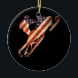 Ornamento De Cerâmica American Flag Snowmobile Winter Snowmobiling<br><div class="desc">American Flag Snowmobile Winter Snowmobiling</div>