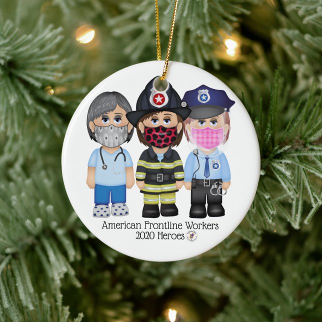 Ornamento De Cerâmica American Frontline combate as mulheres 2 (Árvore)