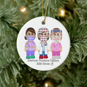 Ornamento De Cerâmica American Frontline Fighters Women