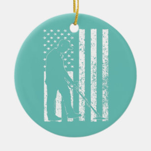 Ornamento De Cerâmica American Metal Detecting USA Flag Vintage