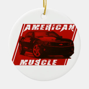 Ornamento De Cerâmica American Muscle Red Camaro